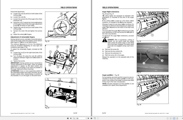 Massey Ferguson Cutting Table 4.20 4.80 5.40 6.00 6.60 7.60 Operator Manual 2