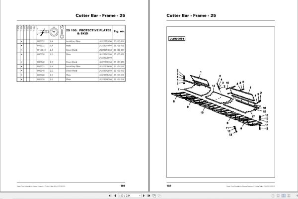 Massey Ferguson Cutting Table L Repair Time Schedule LA327397010 2