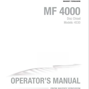 Massey Ferguson Disc Chisel 4530 Operator Manual 997807MFD 1