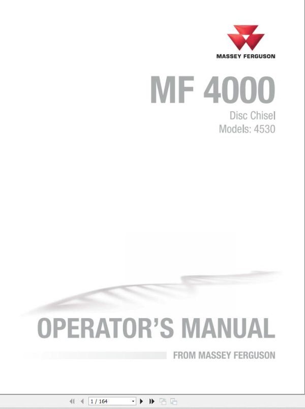 Massey Ferguson Disc Chisel 4530 Operator Manual 997807MFD 1