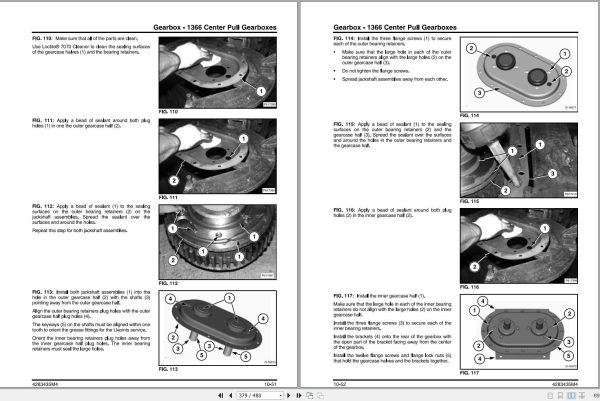 Massey Ferguson Disc Mower 1363 1366 Service Manual 4283435M4 2