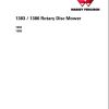 Massey Ferguson Disc Mower 1383 1386 Workshop Service Manual 4283556M2 1