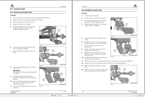 Massey Ferguson Disc Mower 1393 1395 Workshop Service Manual 4283622M1 3