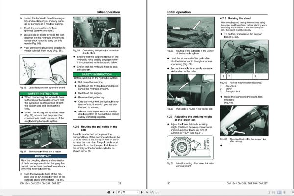 Massey Ferguson Disc Mower DM164 DM205 DM246 DM287 Operator Manual FEL1283860101 2