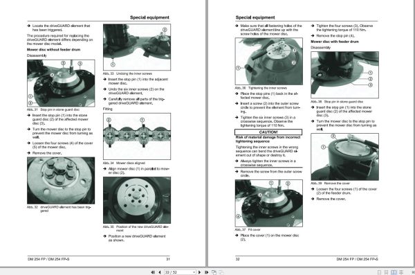 Massey Ferguson Disc Mower DM254FP DM254FPS Operator Manual FEL1719640101 2