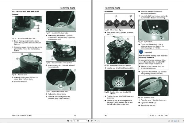 Massey Ferguson Disc Mower DM357TL DM357TL KC Operator Manual FEL1376960101 2