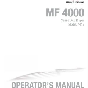 Massey Ferguson Disc Ripper 4412 Operator Manual 9971039MFG 1