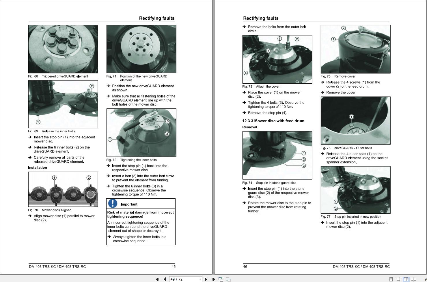 Massey Ferguson Diss Mower DM408TRS KC DM408TRS RC Operator Manual FEL12841401 2
