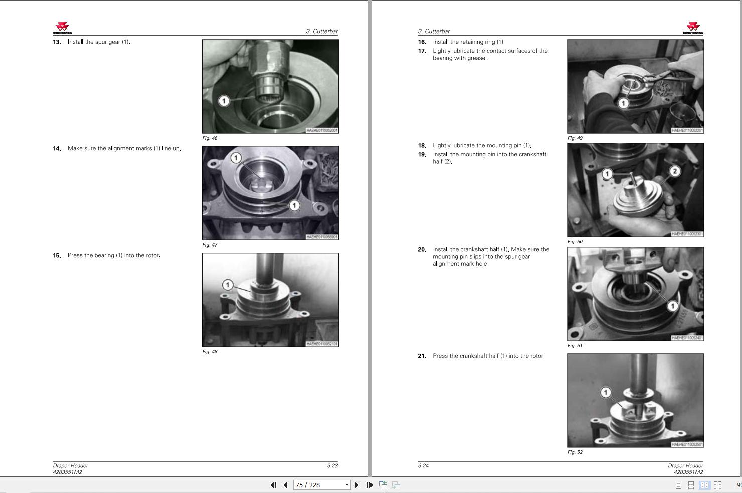 Massey Ferguson Draper Header 5300 Workshop Service Manual 4283551M2 2