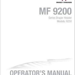 Massey Ferguson Draper Header 9250 Operator Manual 700738430G 1