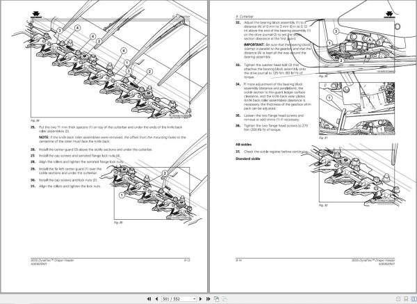 Massey Ferguson Draper Header 9255 45 Service Manual 4283620M1 2