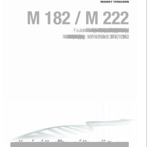Massey Ferguson Drum Mower M182 M222 Operator Manual FEL1276250101 1
