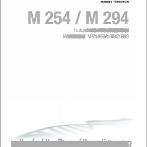 Massey Ferguson Drum Mower M254 M294 Operator Manual FEL1287120101 1