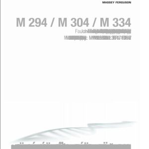 Massey Ferguson Drum Mower M294FP to M334FP V Operator Manual FEL14172601 1