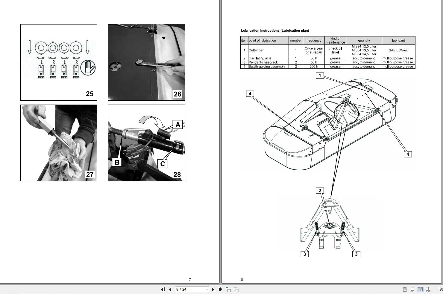 Massey Ferguson Drum Mower M294FP to M334FP V Operator Manual FEL14172601 2