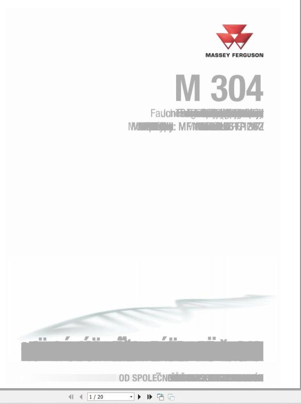 Massey Ferguson Drum Mower M304FP M304FZ Operator Manual FEL12791601 1