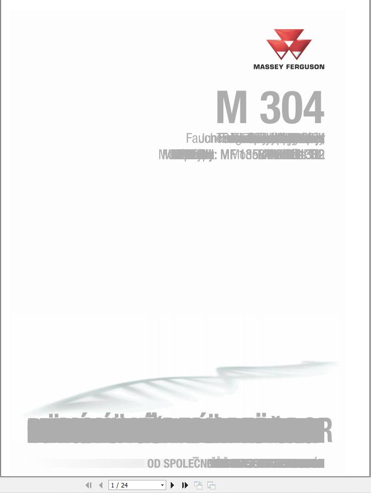 Massey Ferguson Drum Mower M304TL Operator Manual FEL1283840101 1