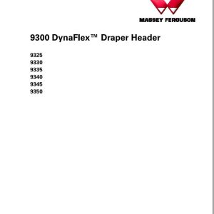 Massey Ferguson DynaFLex Draper Header 9325 to 9350 Operator Manual ACW424483A 1