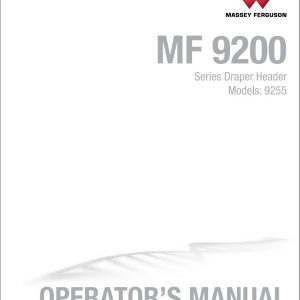 Massey Ferguson DynaFlex Draper Header 9255 Operator Manual 71483066B 1