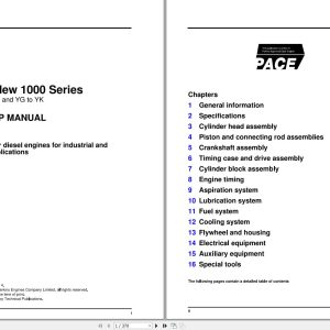 Massey Ferguson Engine Perkins 1000 Series Workshop Manual 1855012 1