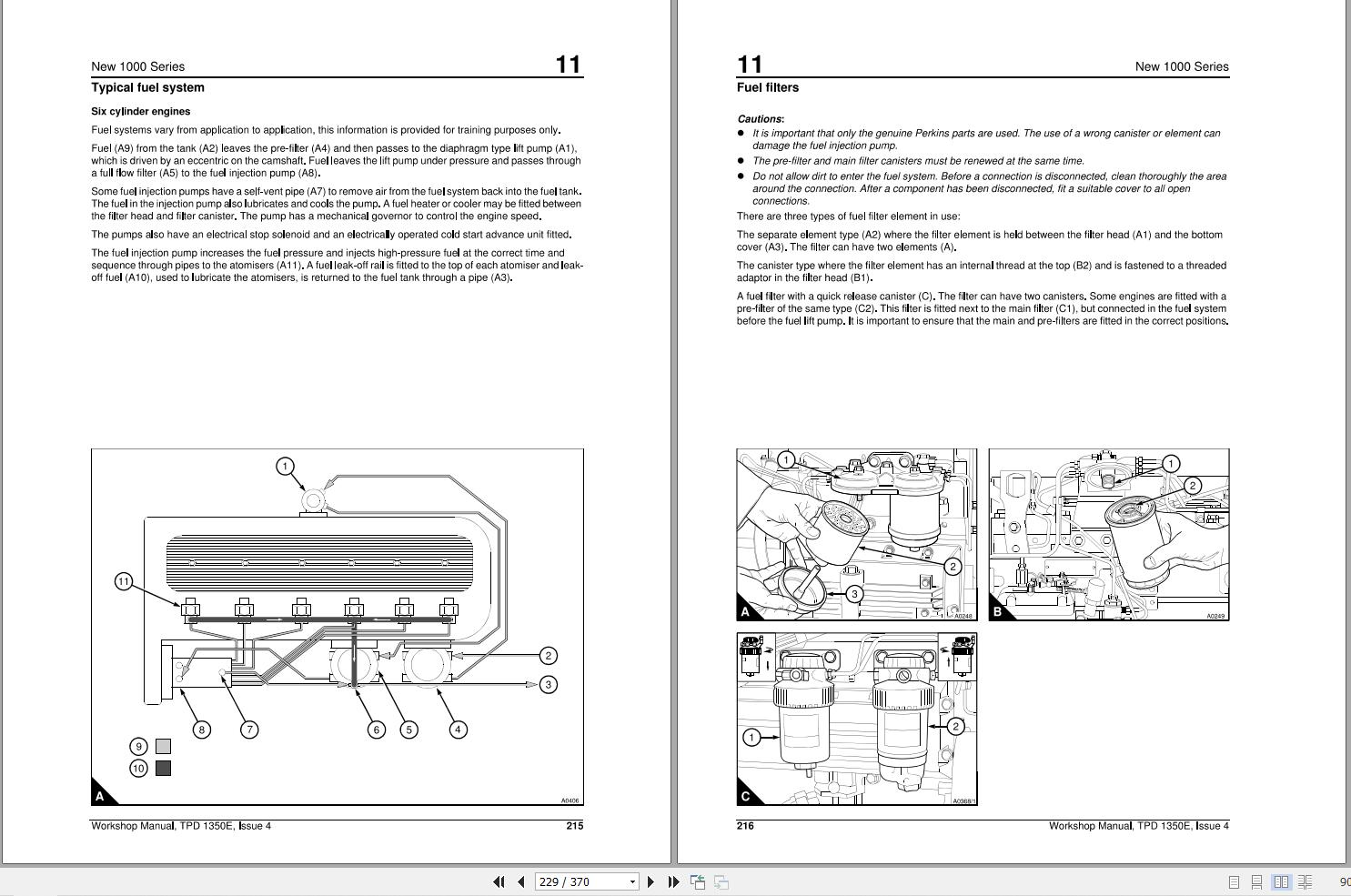Massey Ferguson Engine Perkins 1000 Series Workshop Manual 1855012 2
