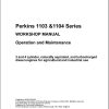 Massey Ferguson Engine Perkins 1103 1104 Series Workshop Manual SEBU7833 00 1