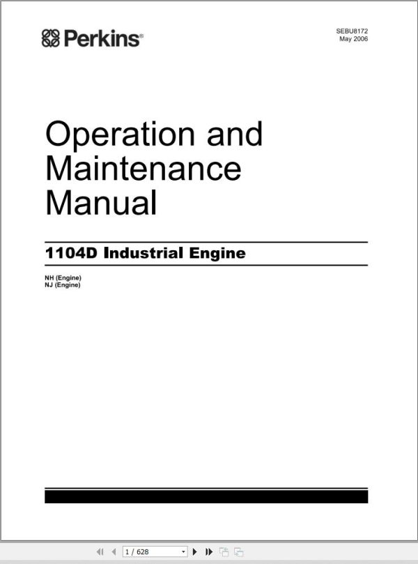 Massey Ferguson Engine Perkins 1104D Operation Maintenance Manual SEBU8172 1