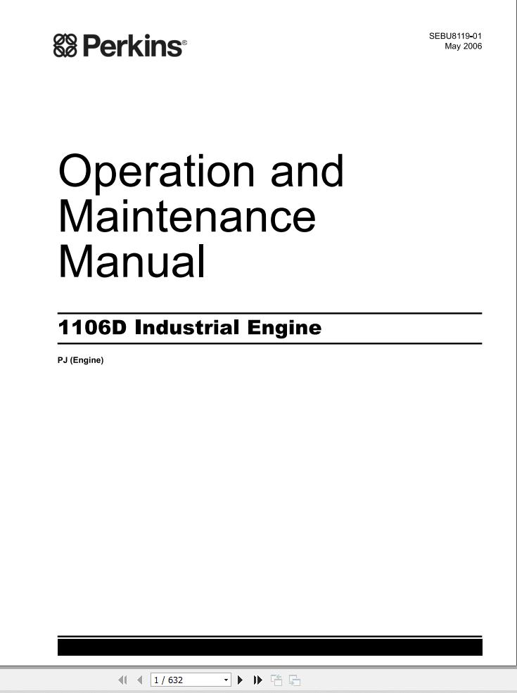 Massey Ferguson Engine Perkins 1106D Operation Maintenance Manual SEBU8119 1 1