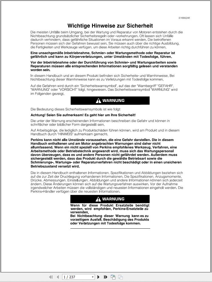 Massey Ferguson Engine Perkins 800 Workshop Manual DE 1