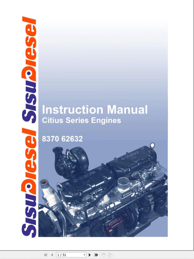 Massey Ferguson Engine Sisu Citius Series Instruction Manual 837061632 1