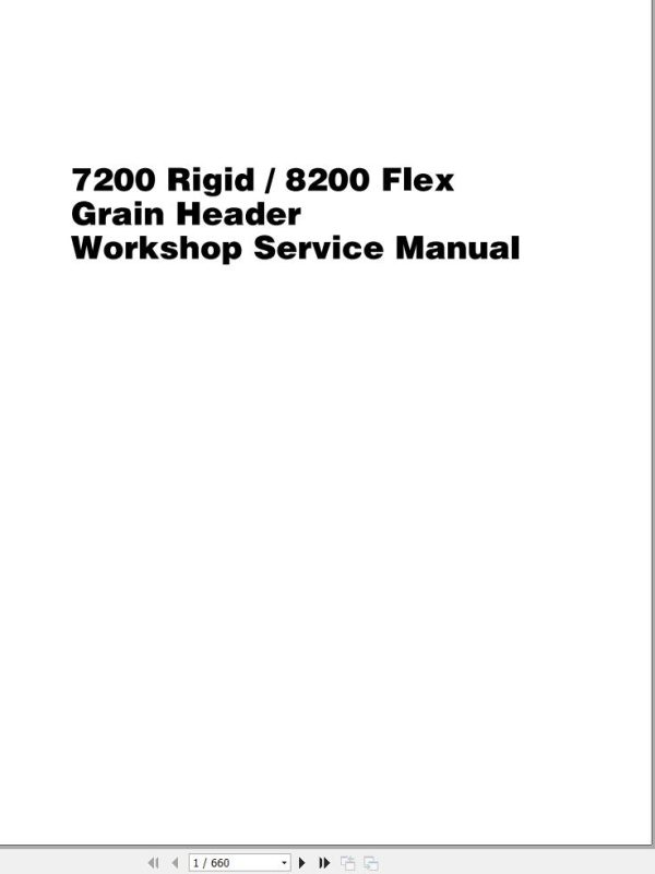 Massey Ferguson Grain Header 7200Rigid 8200Flex Service Manual 4283098M1 1