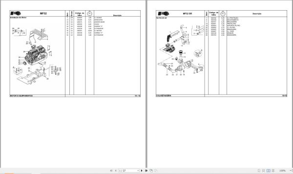 Massey Ferguson Harvester MF32 Repair Time Schedule 6285413M3 PT 1