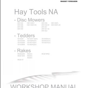 Massey Ferguson Hay Tools NA Workshop Service Manual 1