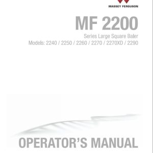 Massey Ferguson Large Square Baler 2140 to 2290 Operator Manual 700741468F 1