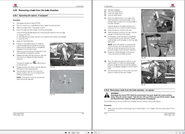 Massey Ferguson Large Square Baler 2240 to 2290 Operator Manual 700741468C 2