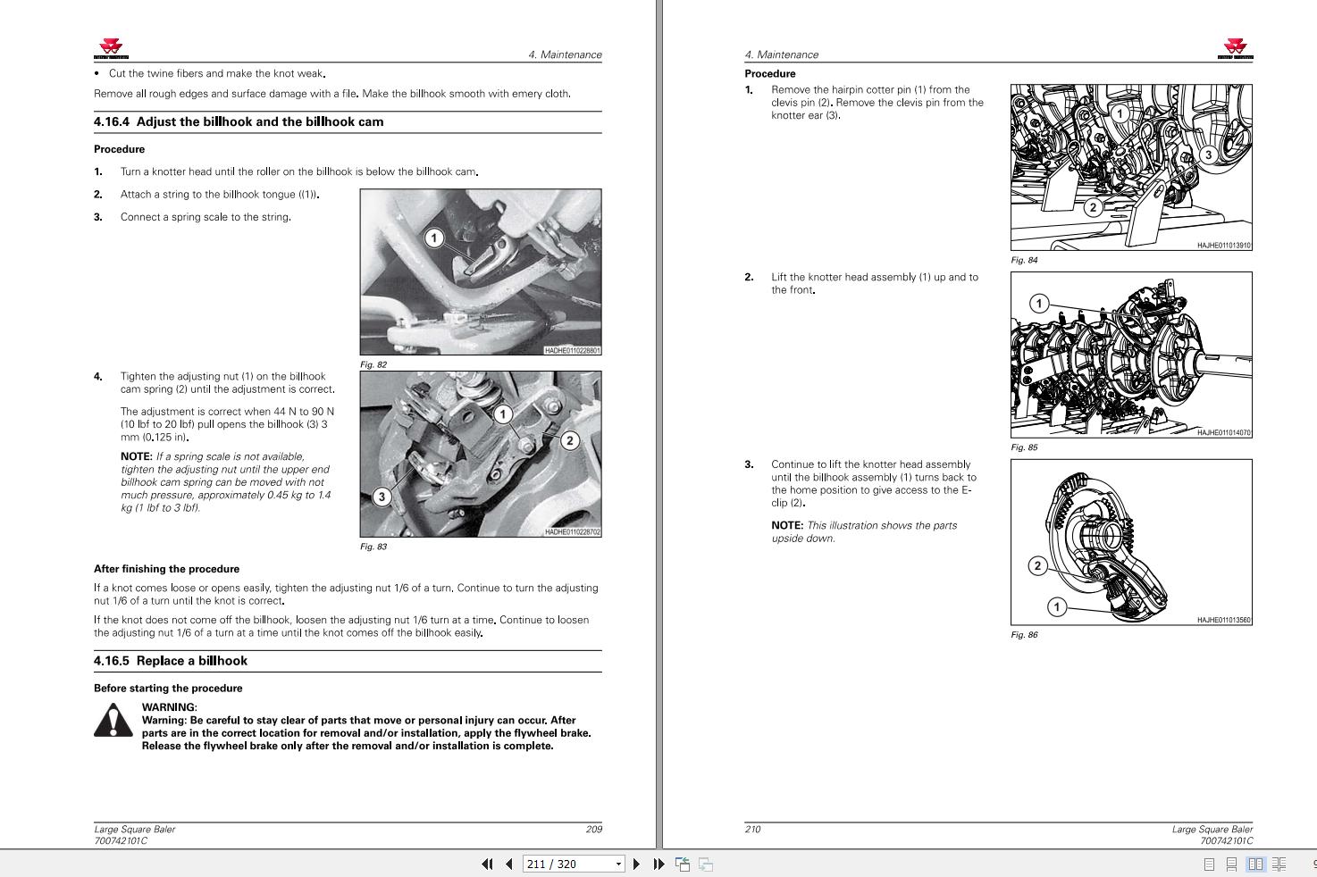 Massey Ferguson Large Square Baler 2370 Ultra HD Operator Manual 700742101C 2