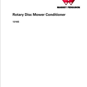 Massey Ferguson Mower 1316S Workshop Service Manual 4283635M1 1