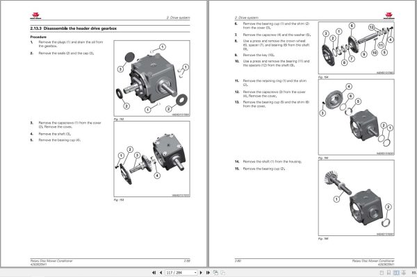 Massey Ferguson Mower 1316S Workshop Service Manual 4283635M1 2