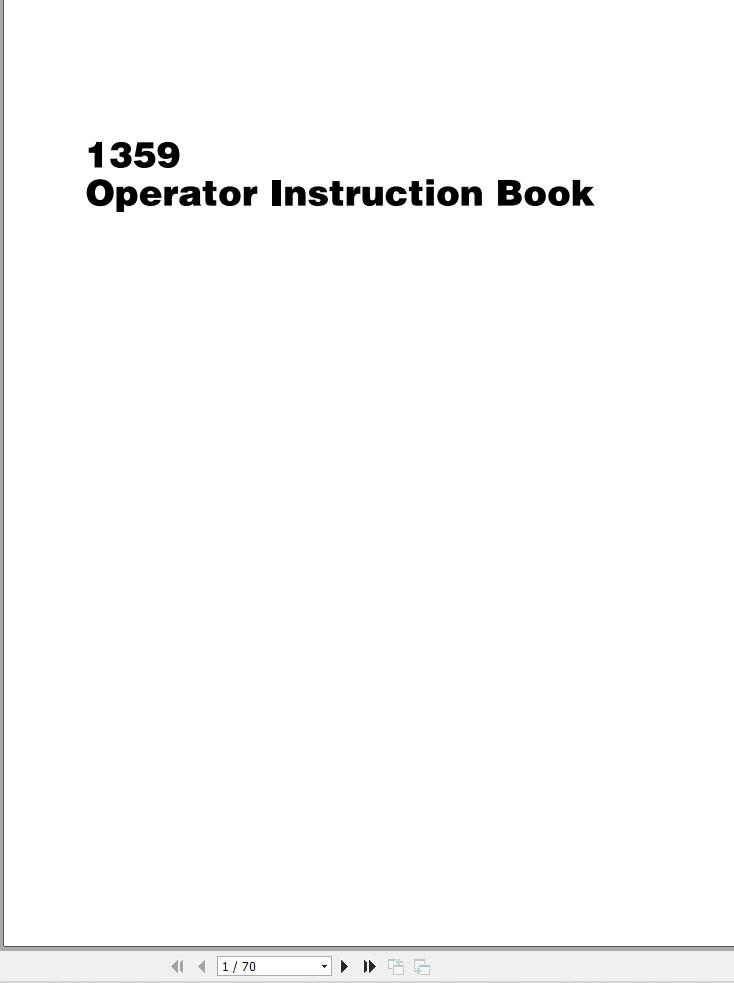 Massey Ferguson Mower 1359 Operator Instruction Manual 700726920A 1