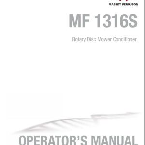 Massey Ferguson Mower Conditioner 1316S Operator Manual 700750345B 1