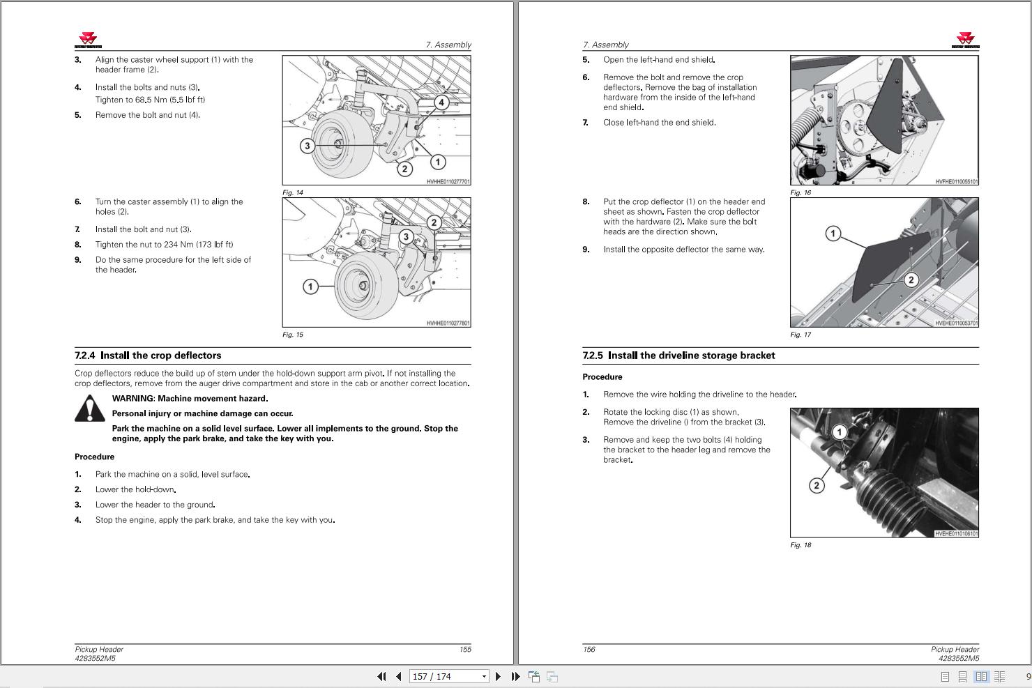 Massey Ferguson Pickup Header 4300 Operator Manual 4283552M5 2