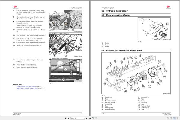 Massey Ferguson Pickup Header 5200 Workshop Service Manual 4283570M3 2