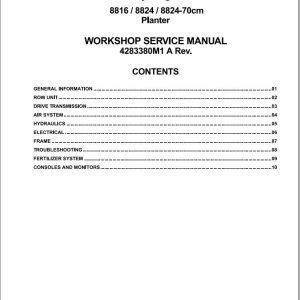 Massey Ferguson Planter 8816 8824 8824 70cm Workshop Service Manual 4283380M1 1