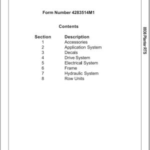 Massey Ferguson Planter 8936 Repair Time Schedule 4283514M1 1