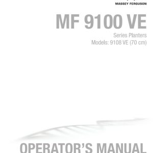 Massey Ferguson Planter 9108VE Operator Manual 700208462A 1