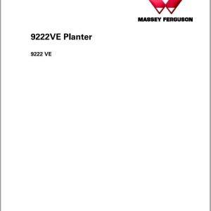 Massey Ferguson Planter 9222VE Workshop Service Manual 4283623M1 1