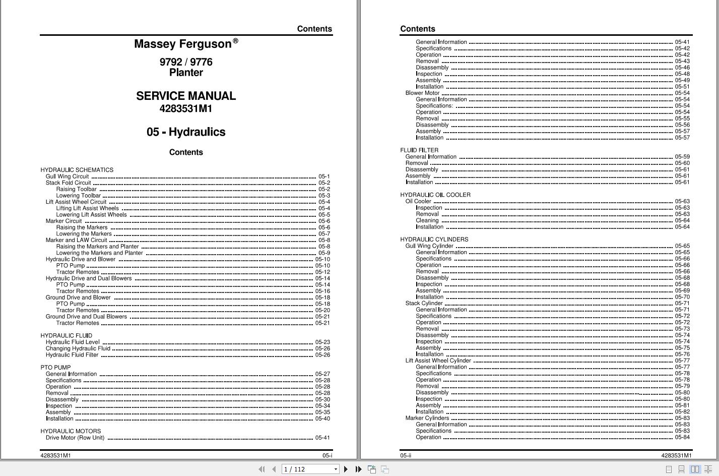 Massey Ferguson Planter 9792 9776 Service Manual 4283531M1 1