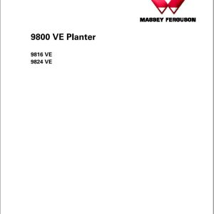 Massey Ferguson Planter 9816VE 9824VE Operator Manual 700745957B 1