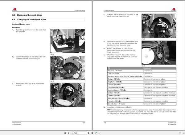 Massey Ferguson Planter Momentum 24 30 40 Operator Manual ACW8965080 2