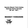 Massey Ferguson Planter Spreader MF104L MF106L Parts Operator Manual 1